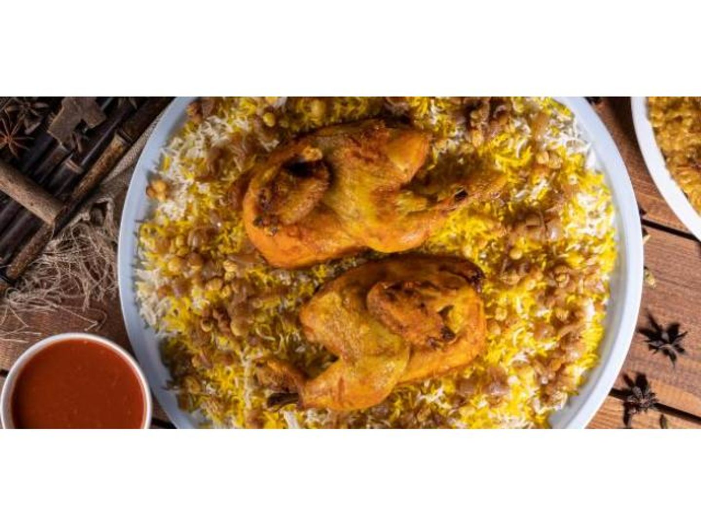 دجاج مضغوط مع الأرز - نص حبة دجاج