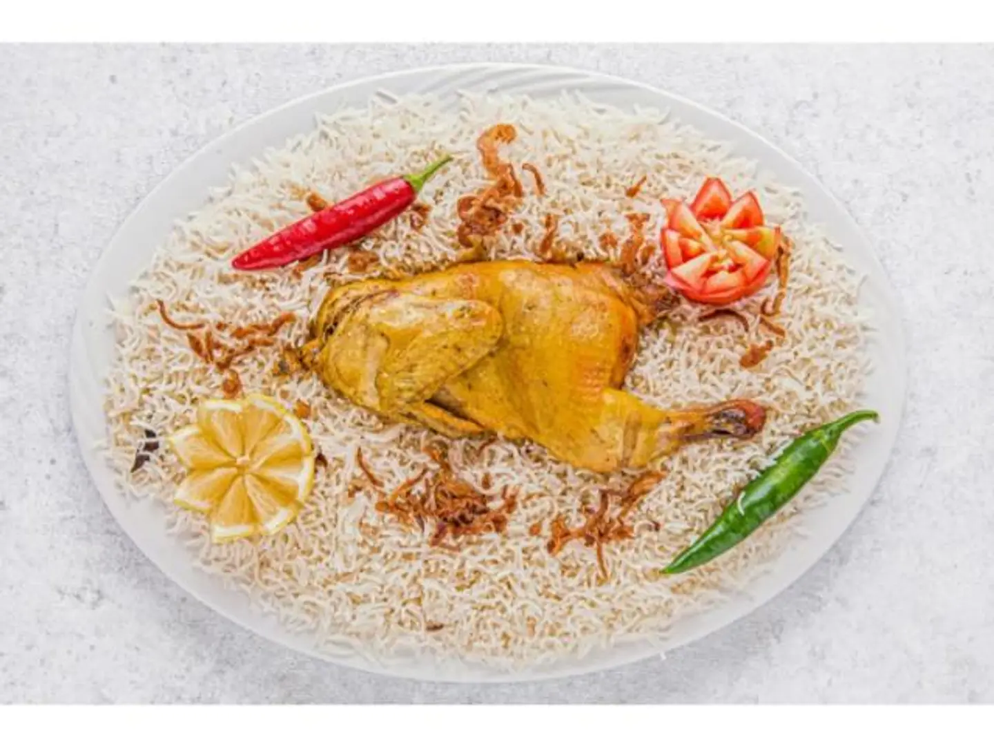 دجاج مندي مع أرز شعبي - ربع دجاجة