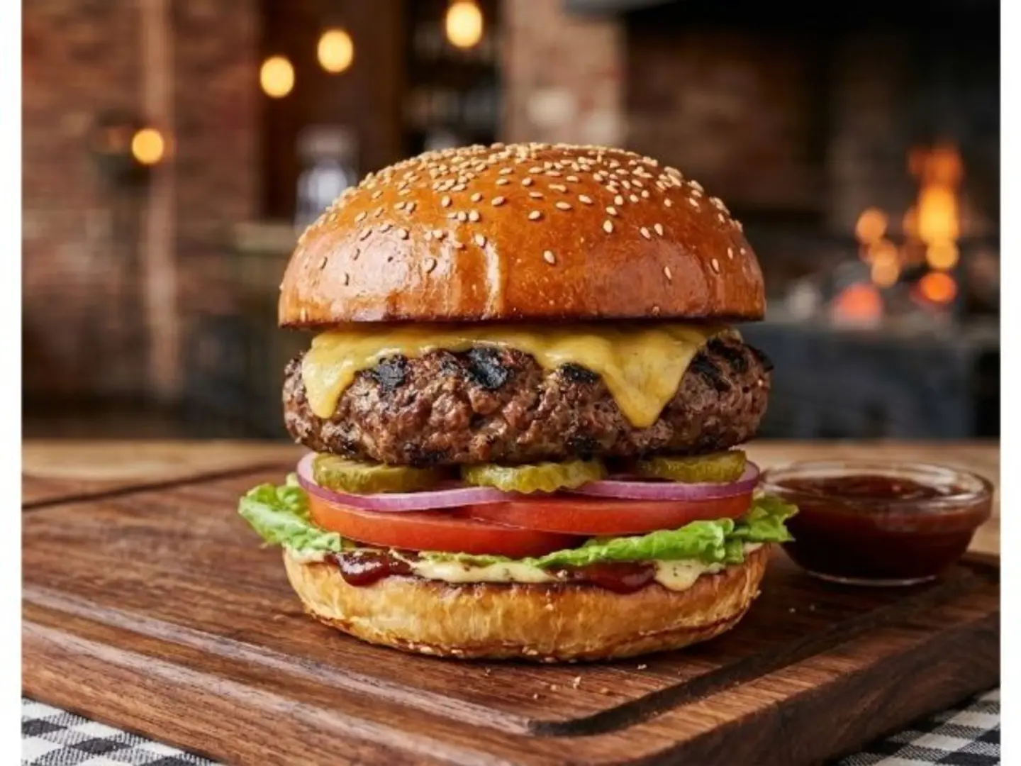 Grilled Beef Burger - Burger Bread