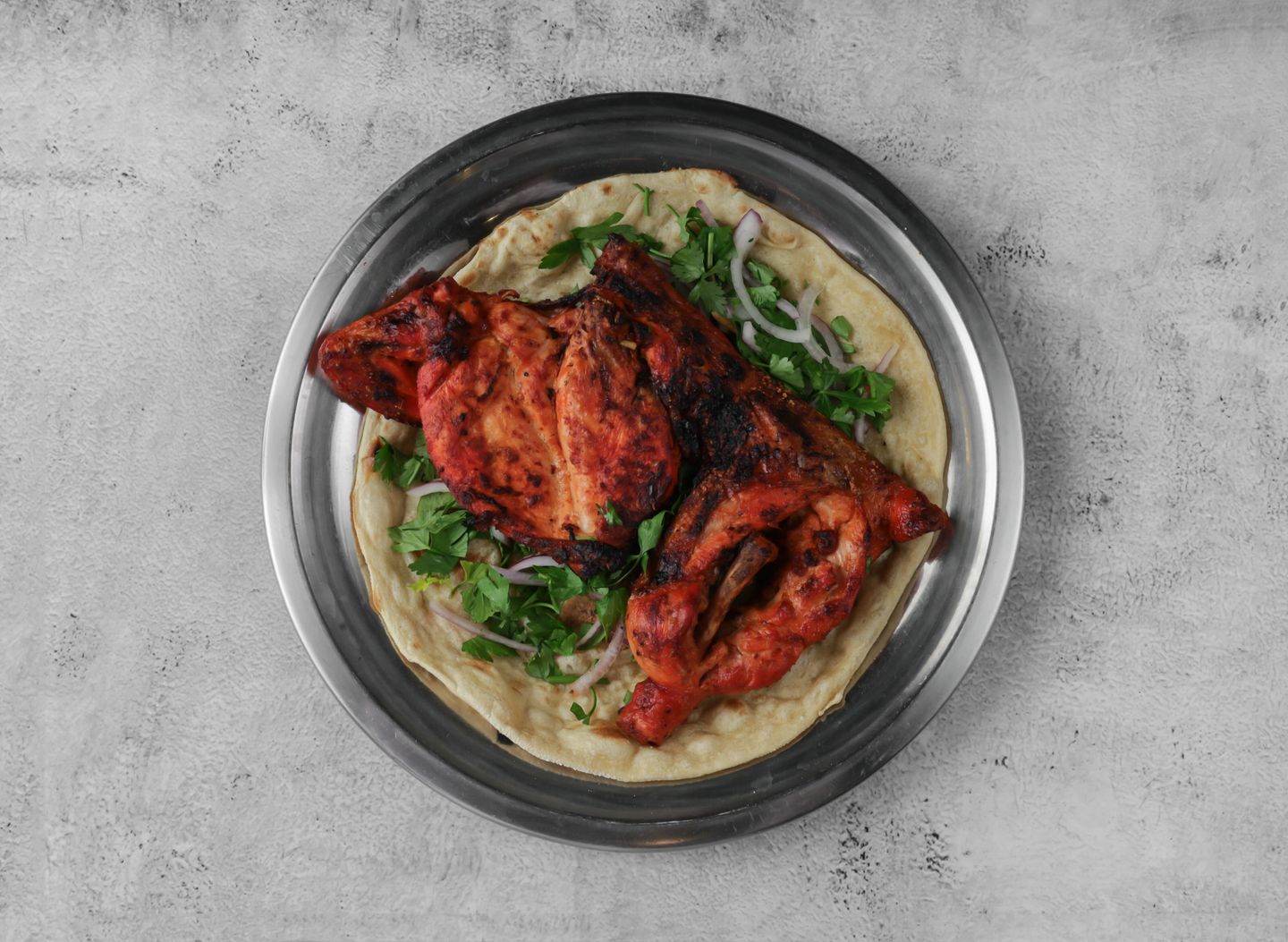 Half Chicken On Charcoal - Plain