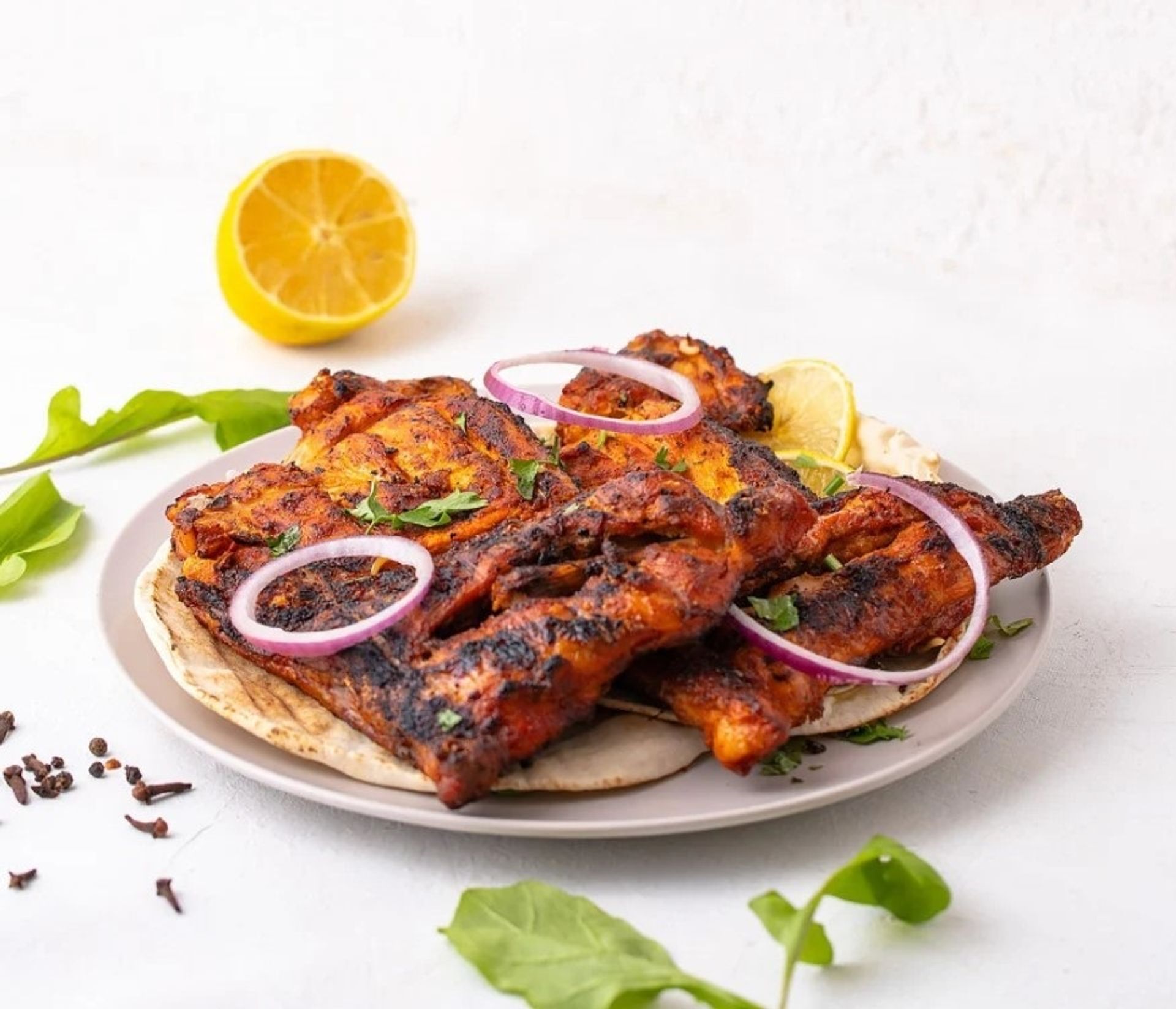 دجاج على الفحم سادة - نص حبة دجاج