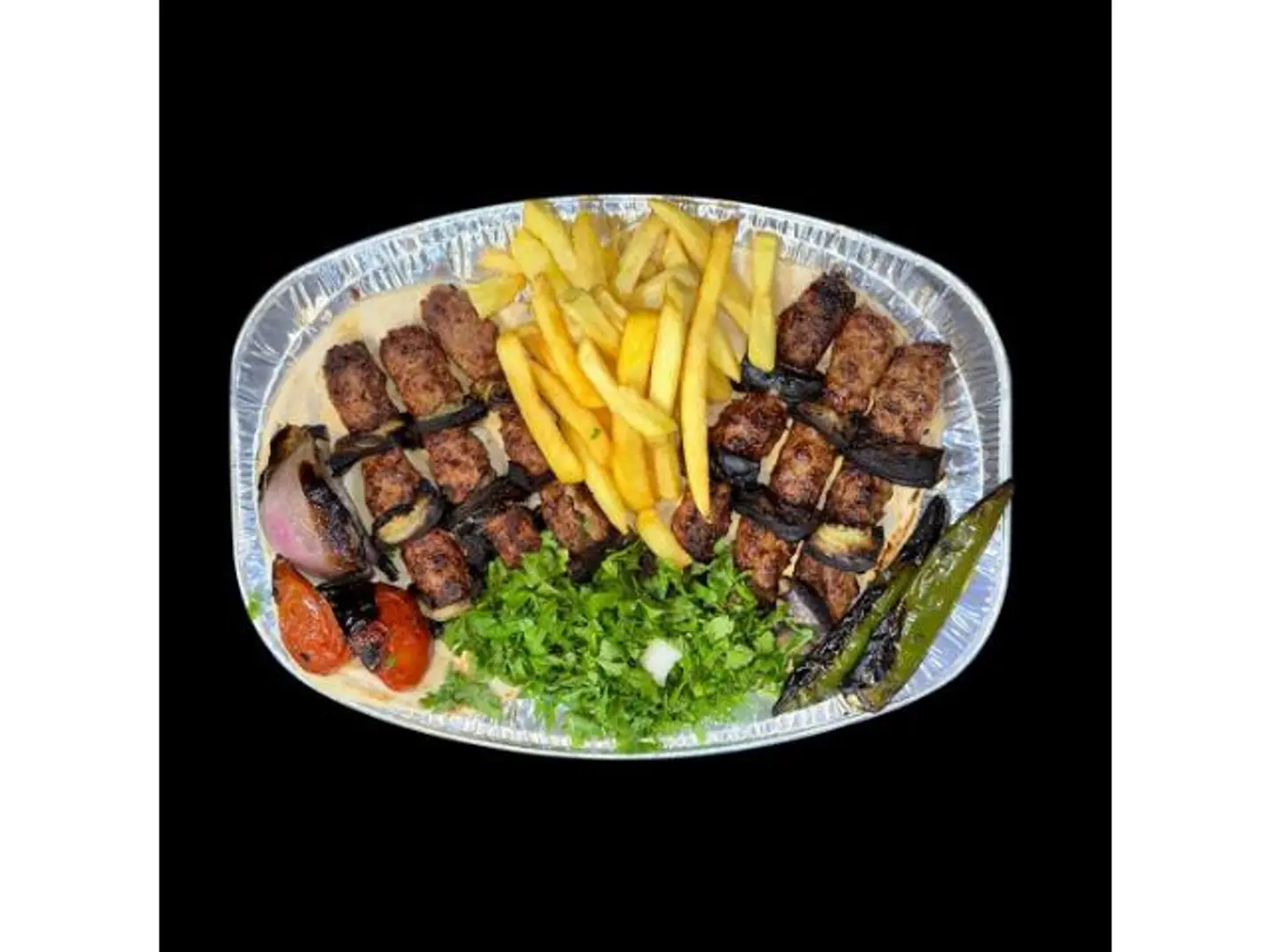 Kebab With Eggplant Dish - Small Kebab With Eggplant Dish