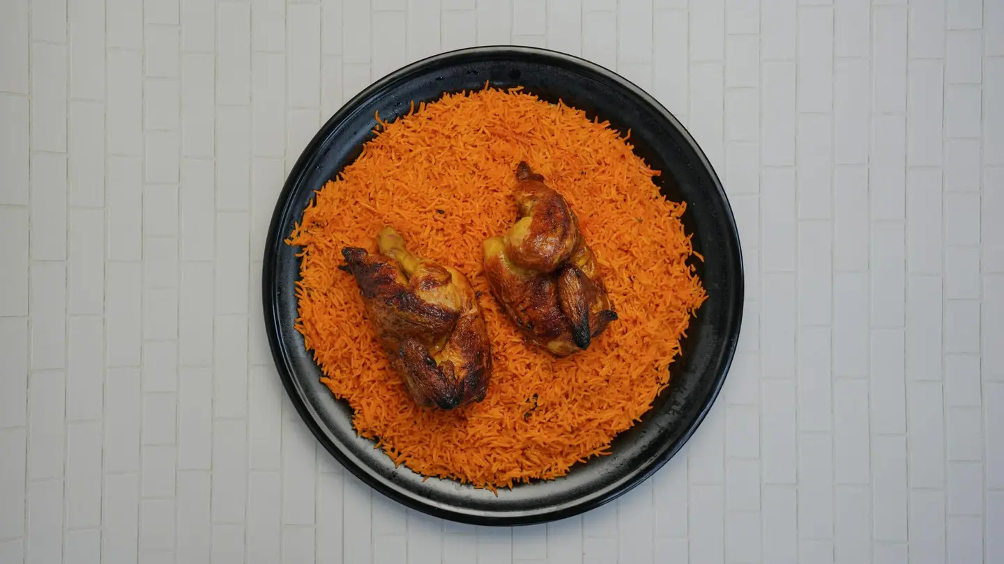 دجاج شواية مع أرز - ربع حبة