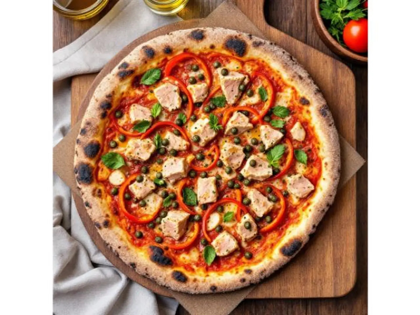 Sausage Pizza With Cream Cheese. - Medium