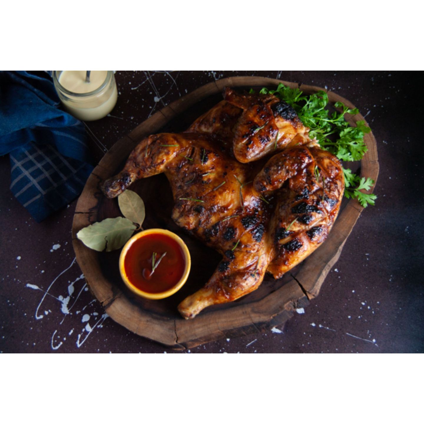 دجاج على الفحم سادة - نص دجاجة