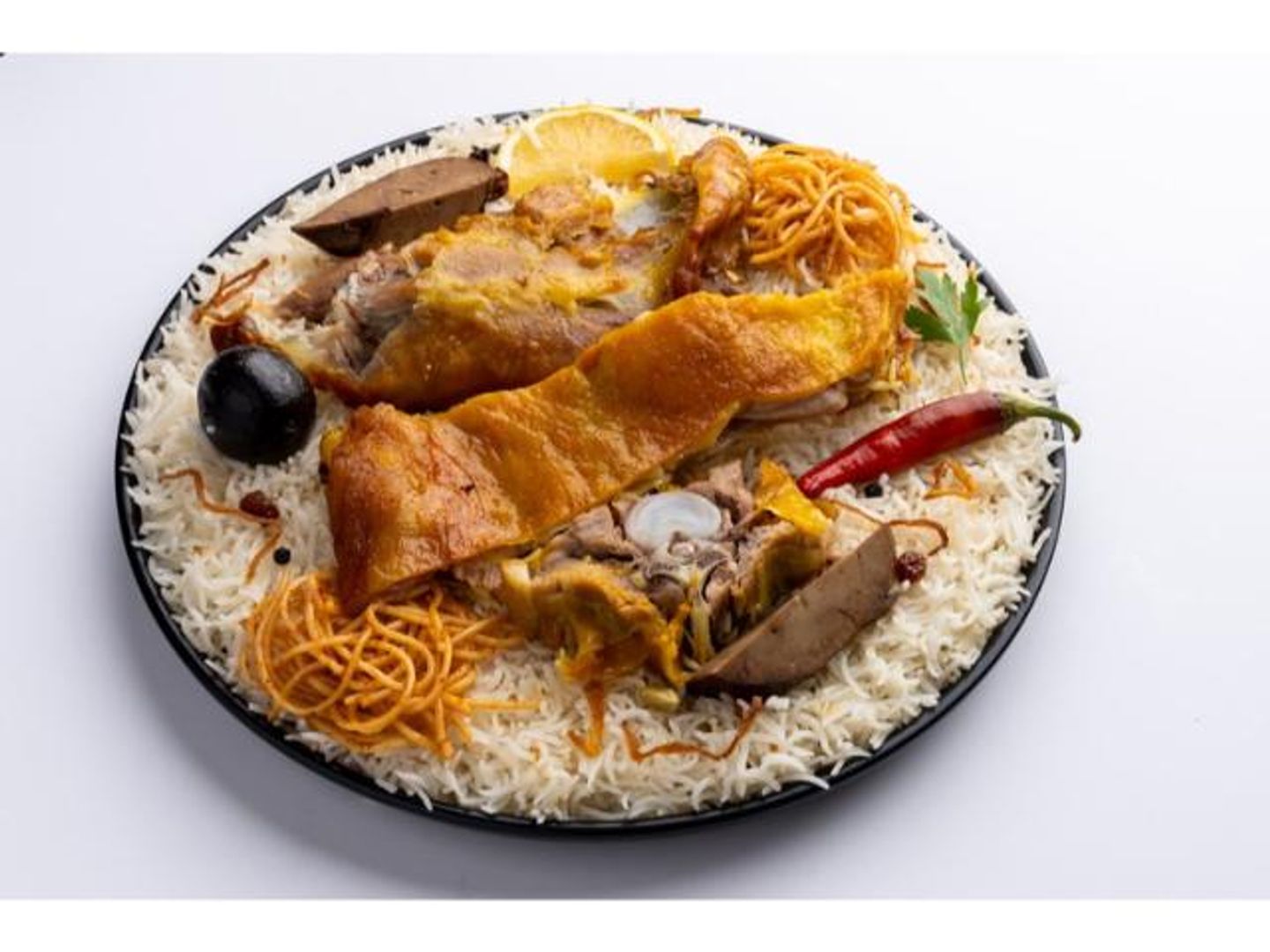 لحم مندي مع الرز - نفر