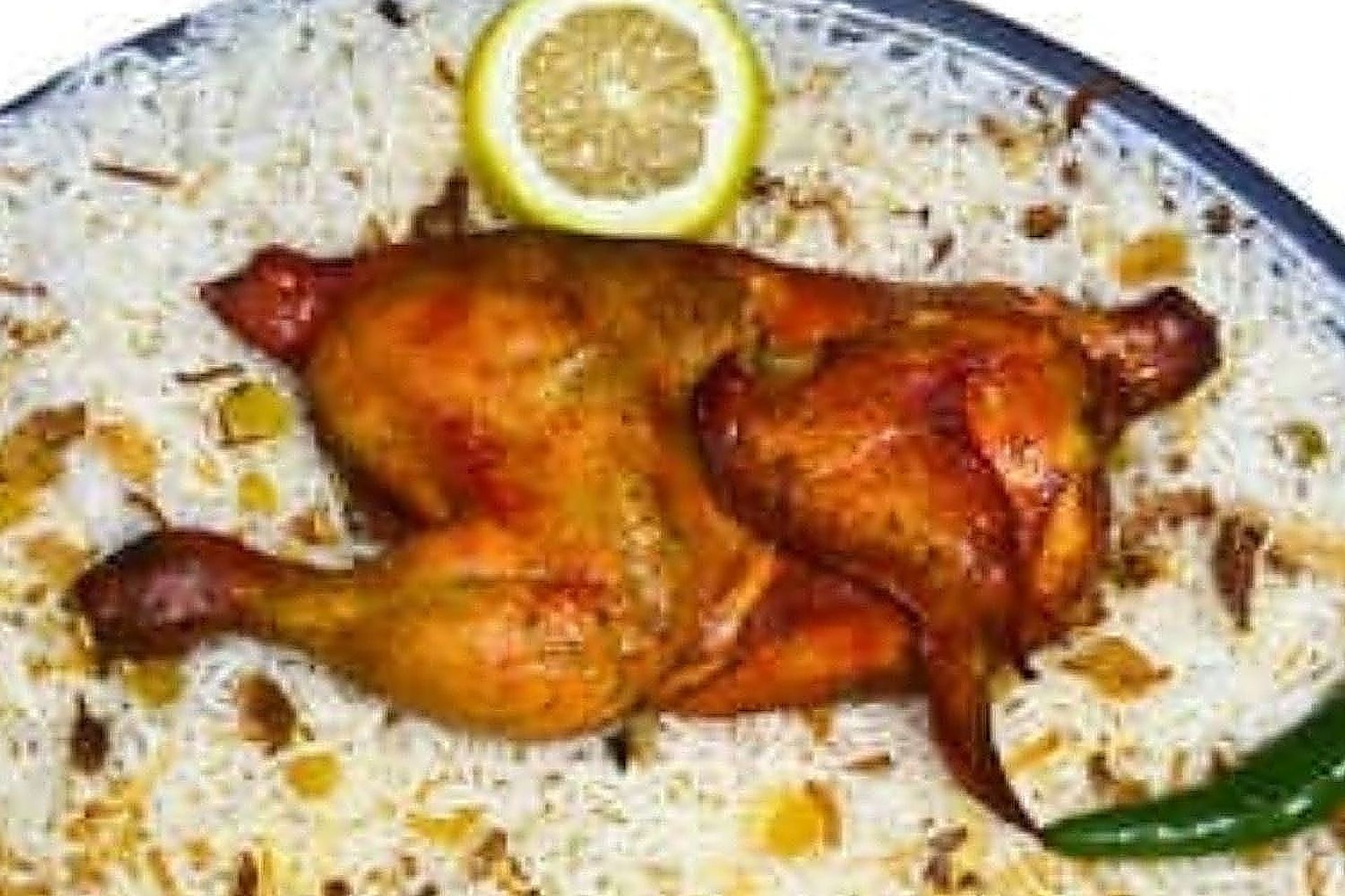 نصف حبه دجاج حنيذ - مع رز بشاور
