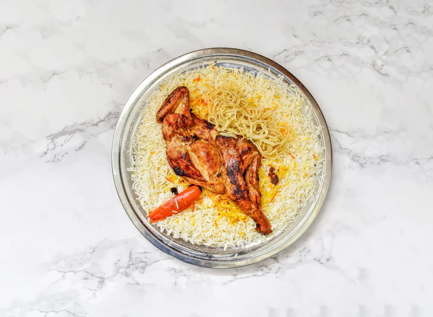 Mixed Madbi Chicken With Pishawari Rice Mathlouthah - Half A Chicken