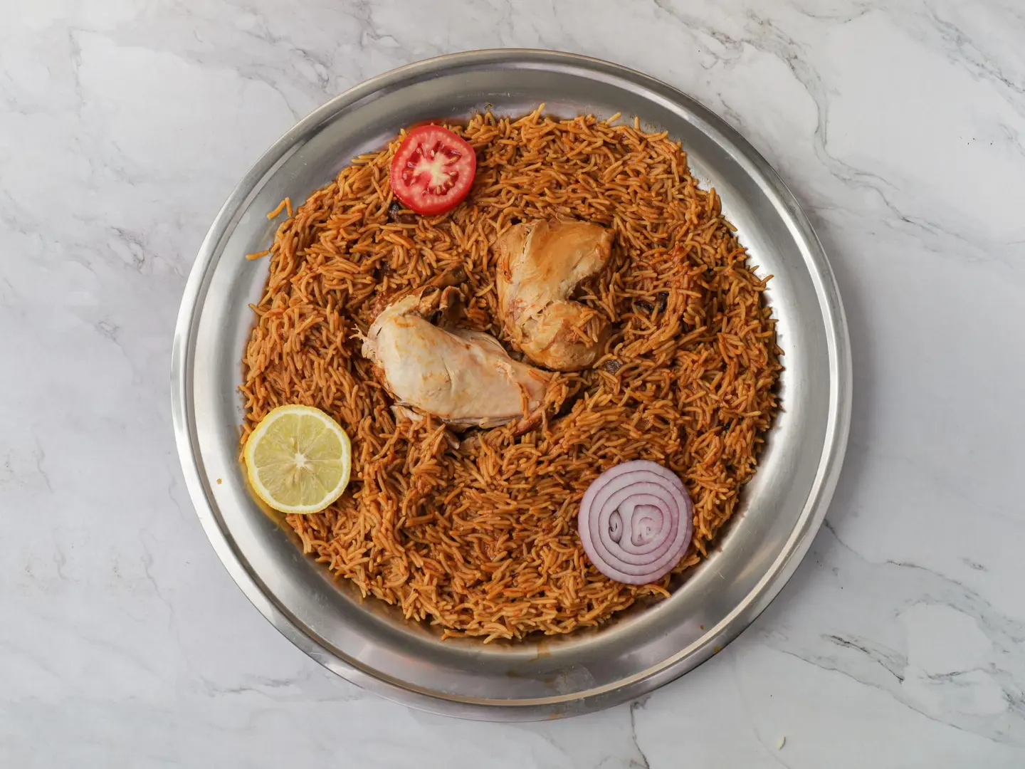 مضغوط مع أرز - نصف دجاجة