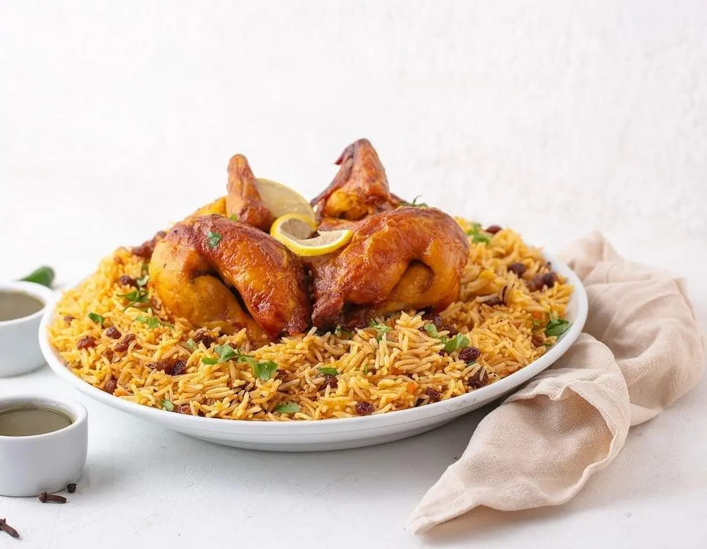 شواية مع رز - نص حبة دجاج