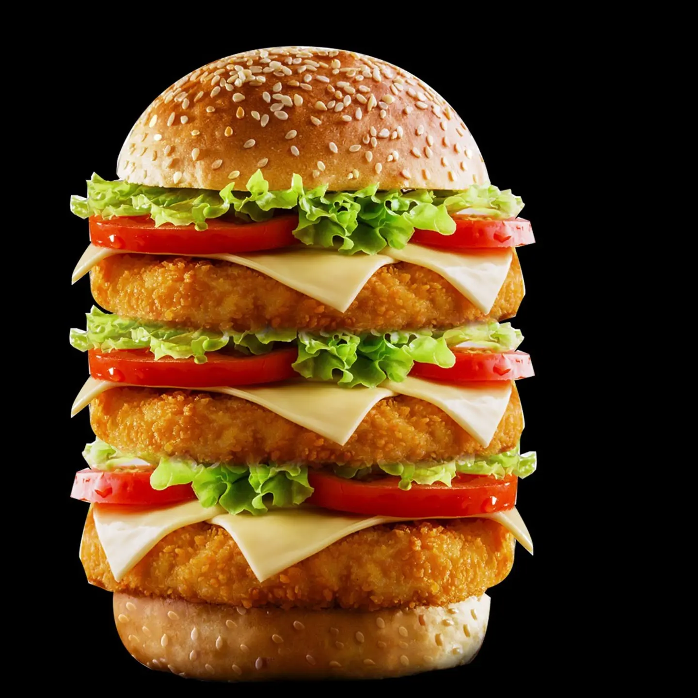 Triple Chicken Burger - Sandwich