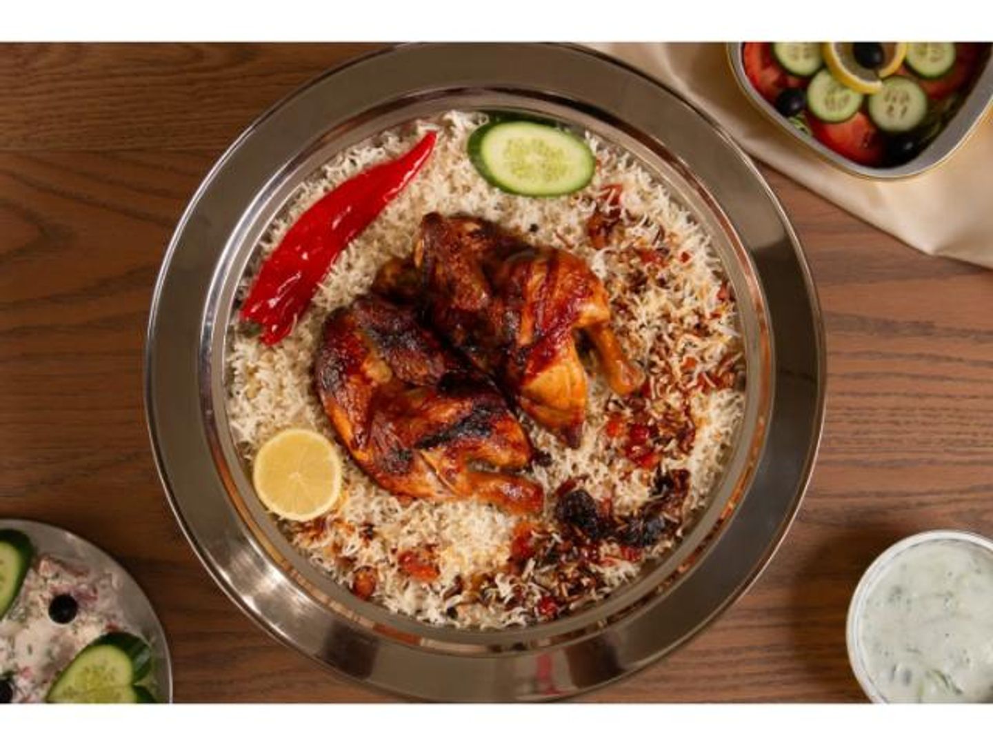 دجاج شواية مع الرز حراق - ربع حبه
