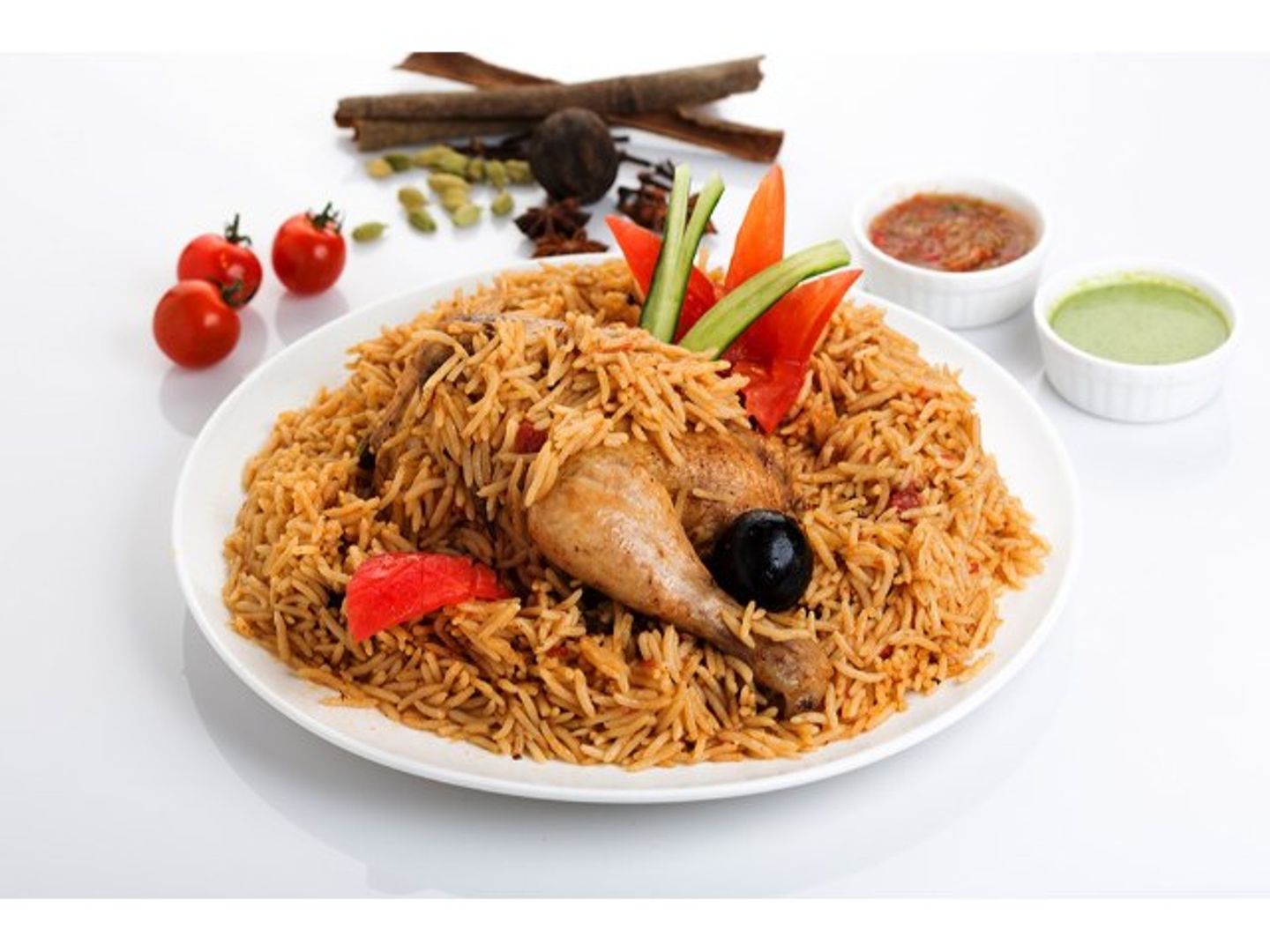 دجاج مضغوط احمر مع الأرز - نص حبة دجاج