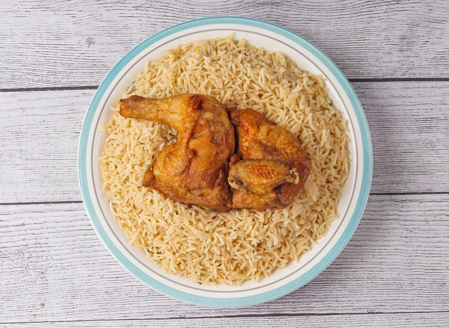 دجاج مقلي سادة - نص حبة دجاج مقلي سادة