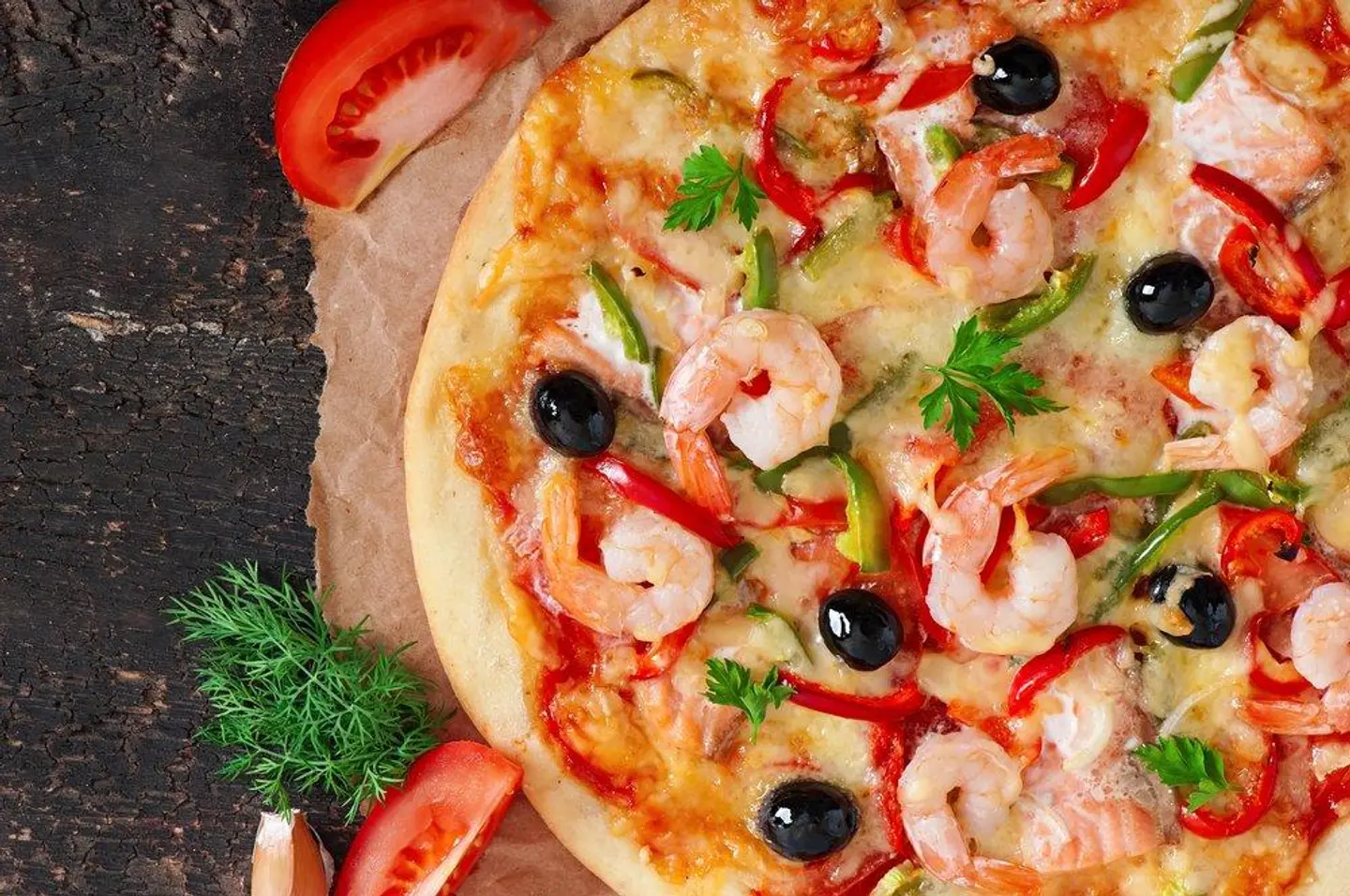 بيتزا روبيان - صغير