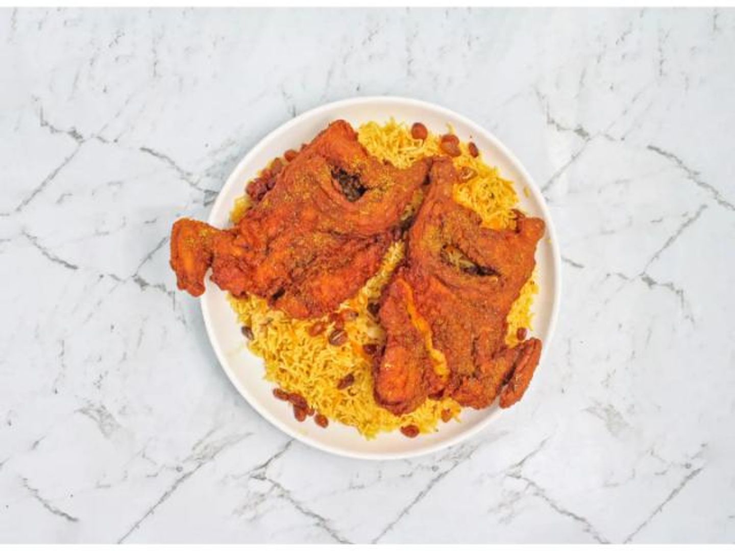 Fried Chicken With Rice - Half A Chicken