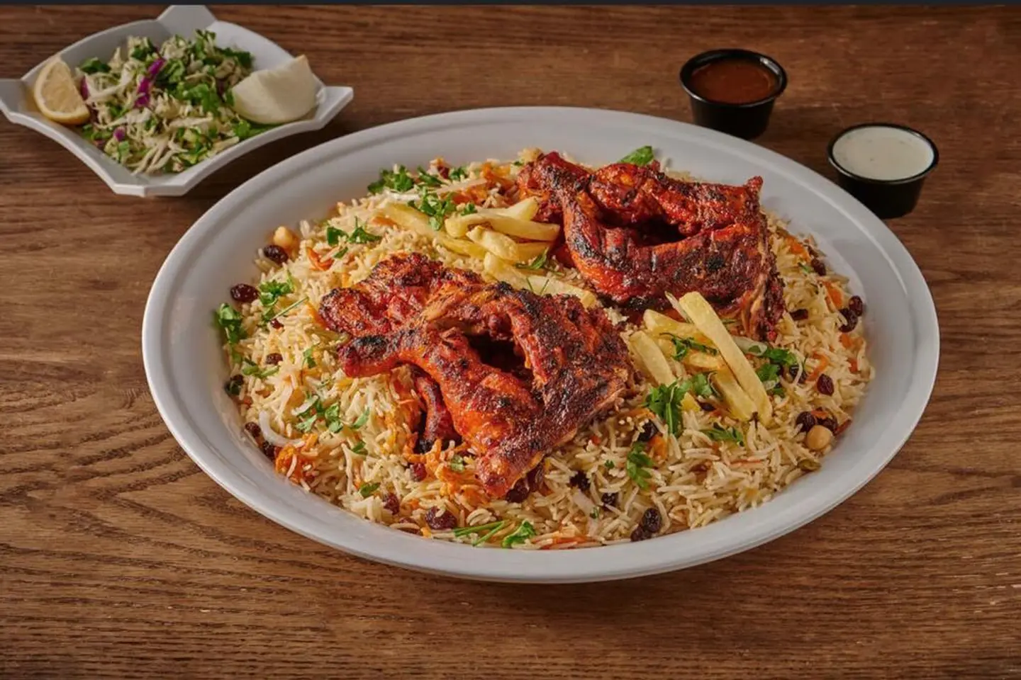 دجاج علي الفحم مع أرز - نصف دجاجة