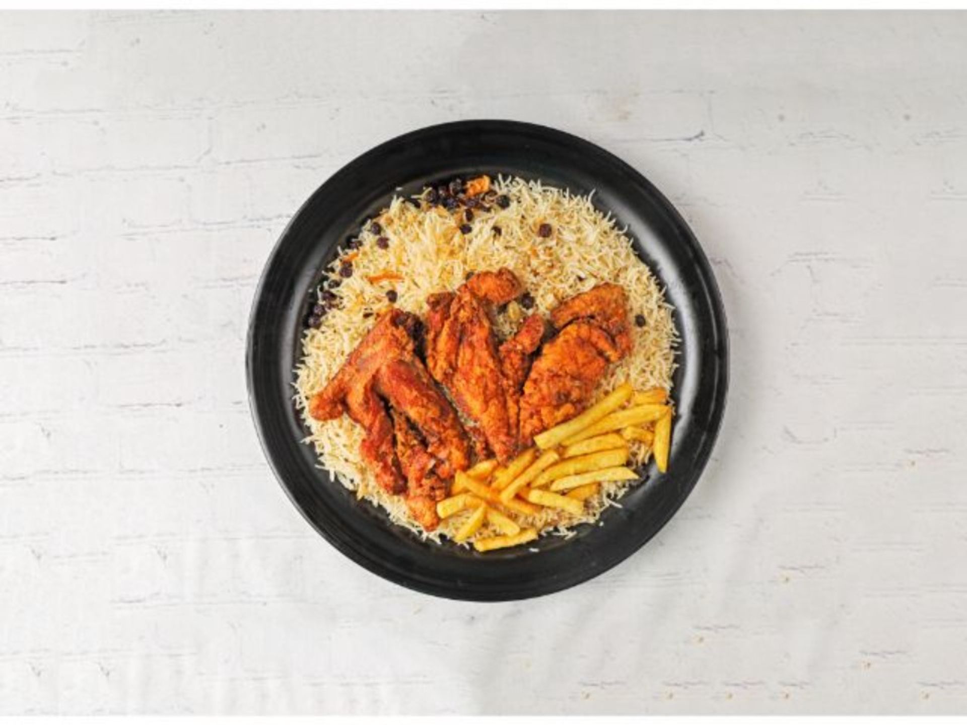 دجاج مقلي مع الرز - نص حبة دجاج