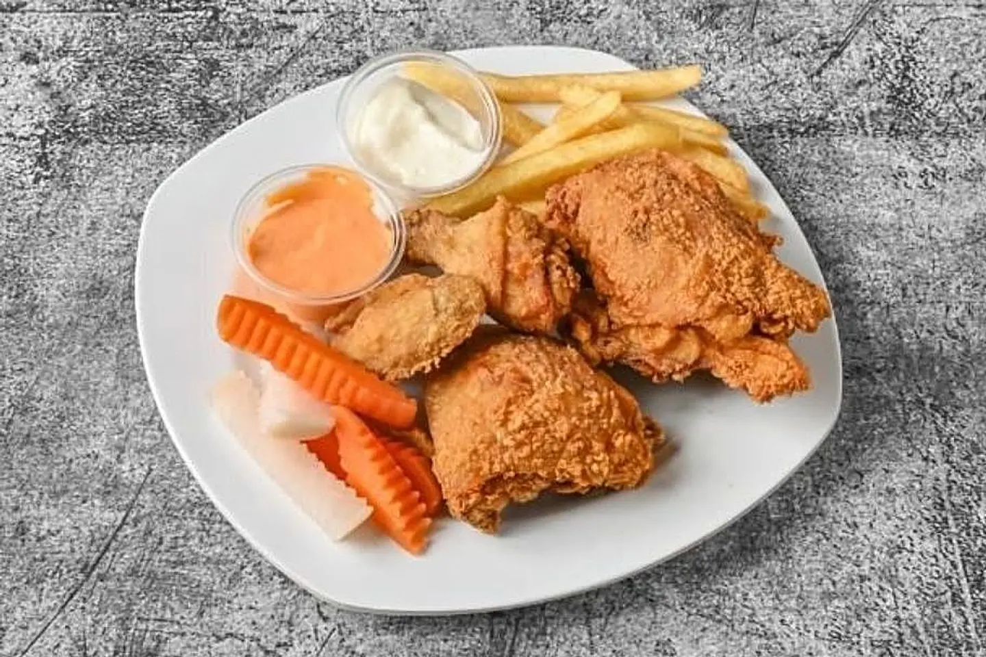 Two Broasted - One Spicy And One Regular