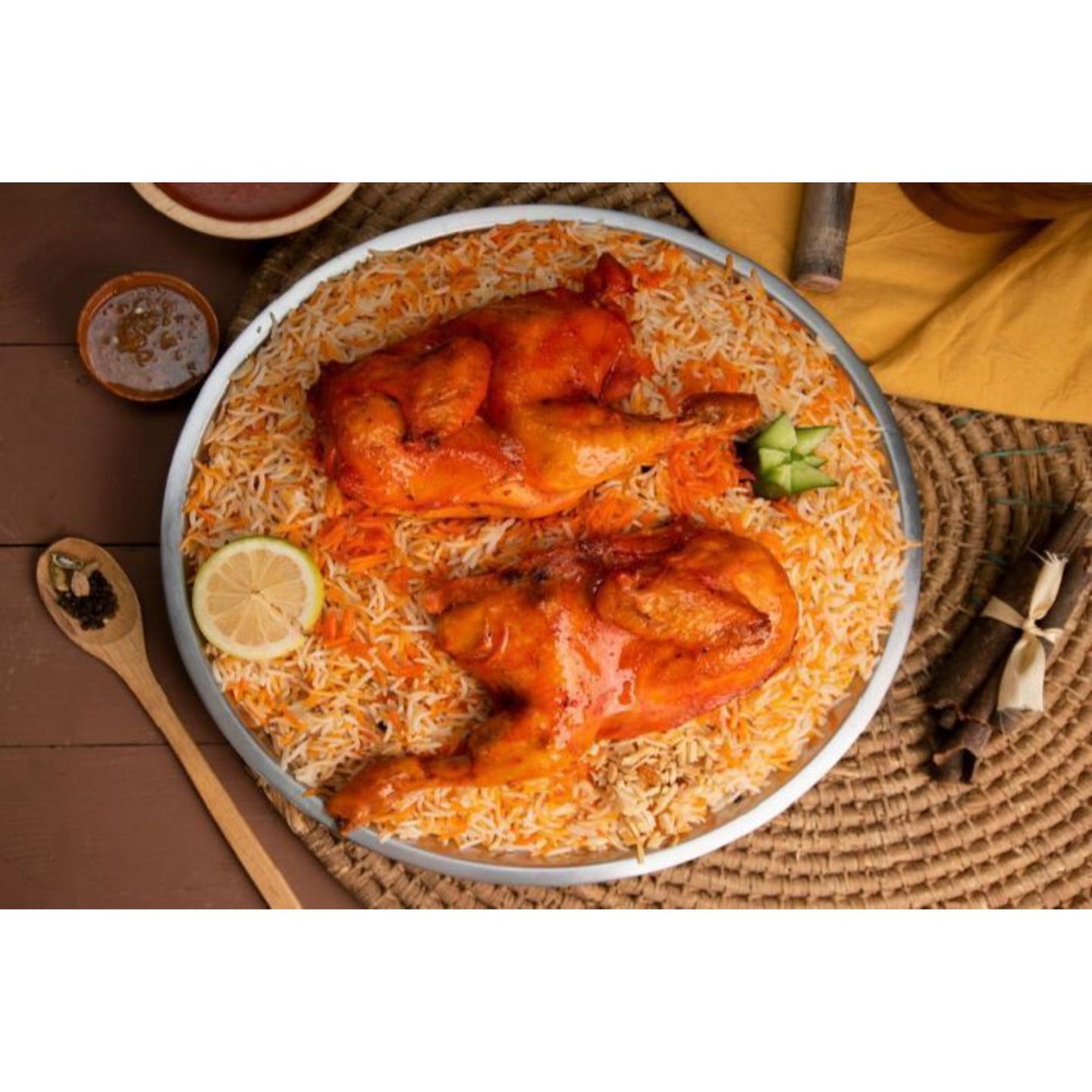 Chicken Mandi With Mandi Rice - Half A Chicken