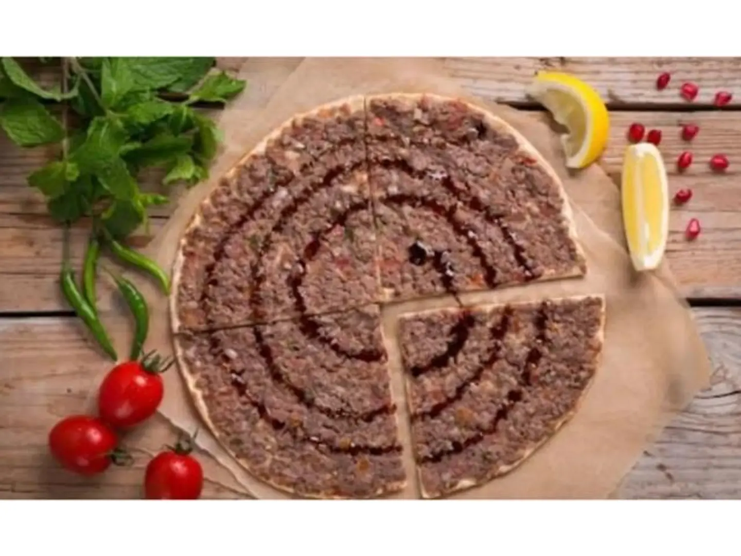 Lahm Bi Ajeen With Pomegranate Molasses - For One Person