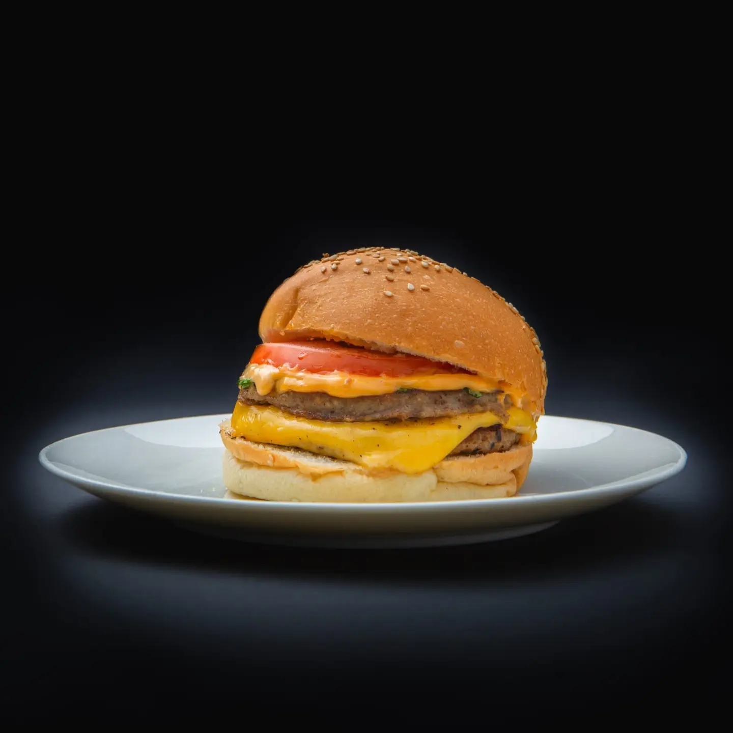 Beef Burger Sandwich With Cheese - Sandwich