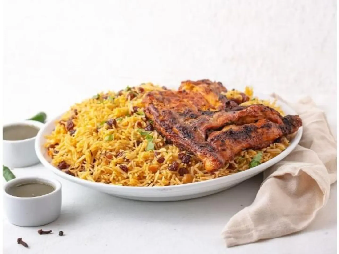 Charcoal Grilled Chicken With Rice - Half A Chicken
