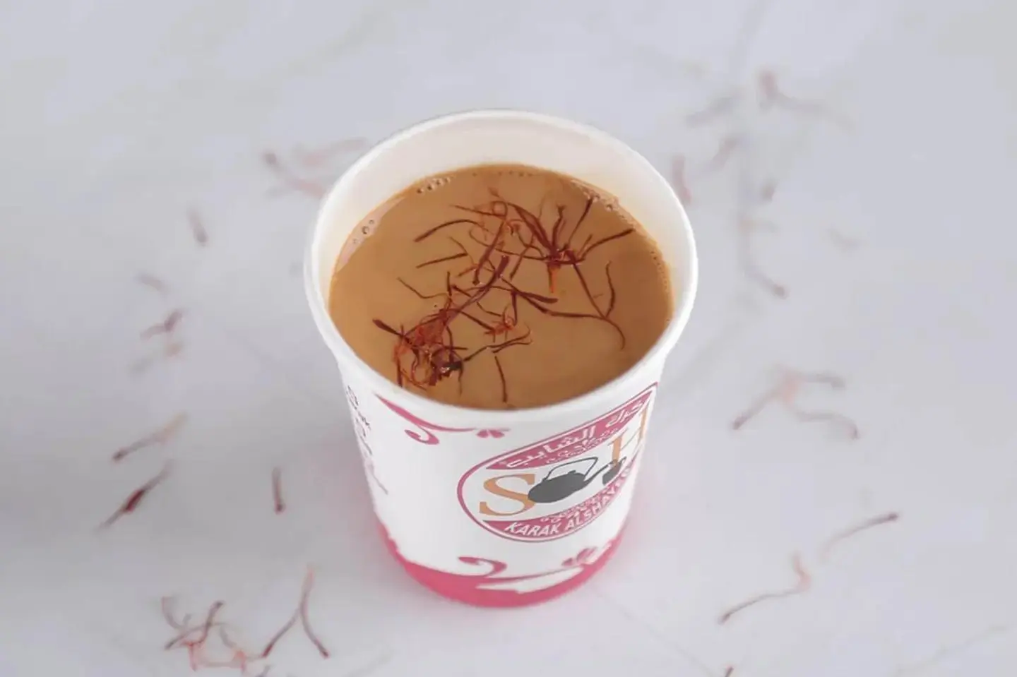 حليب زعفران - كوب ورقي