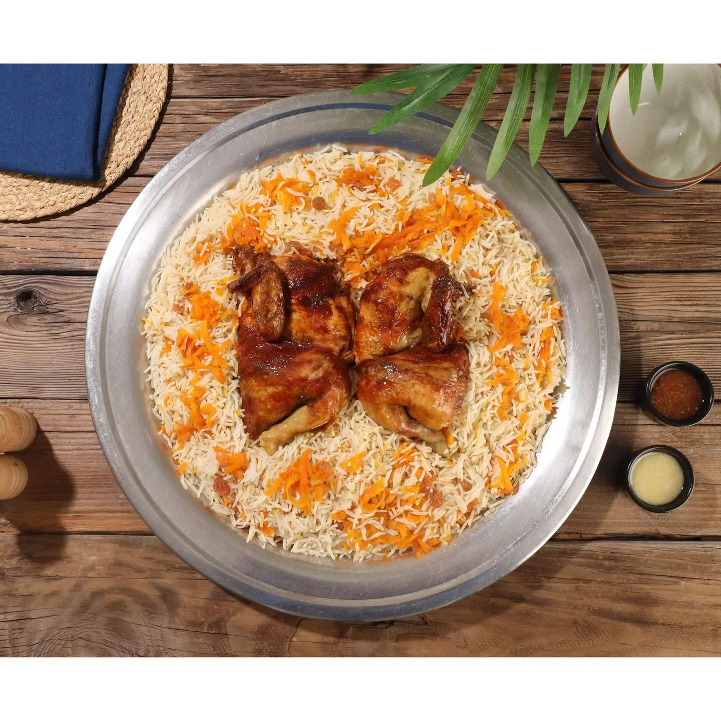 Grilled Chicken With White Rice - Quarter Chicken