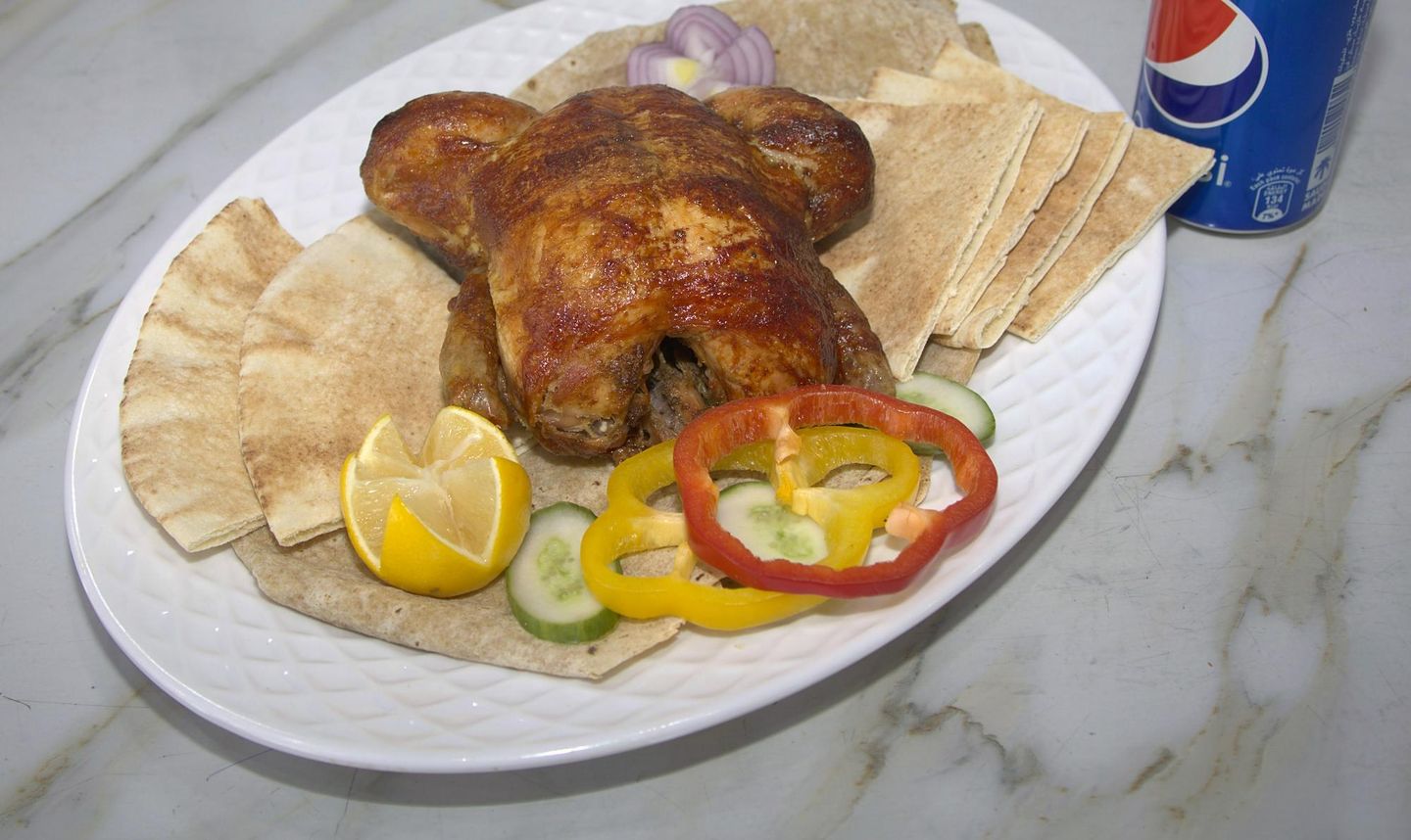 دجاج مشوي سادة - نص حبة دجاج