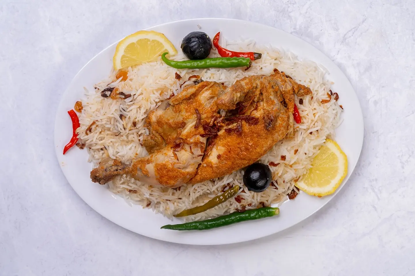 Half Chicken Madfoon - Mandi Rice