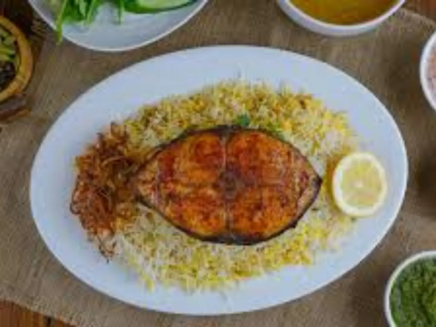 سمك كنعد مع الرز - نص كيلو