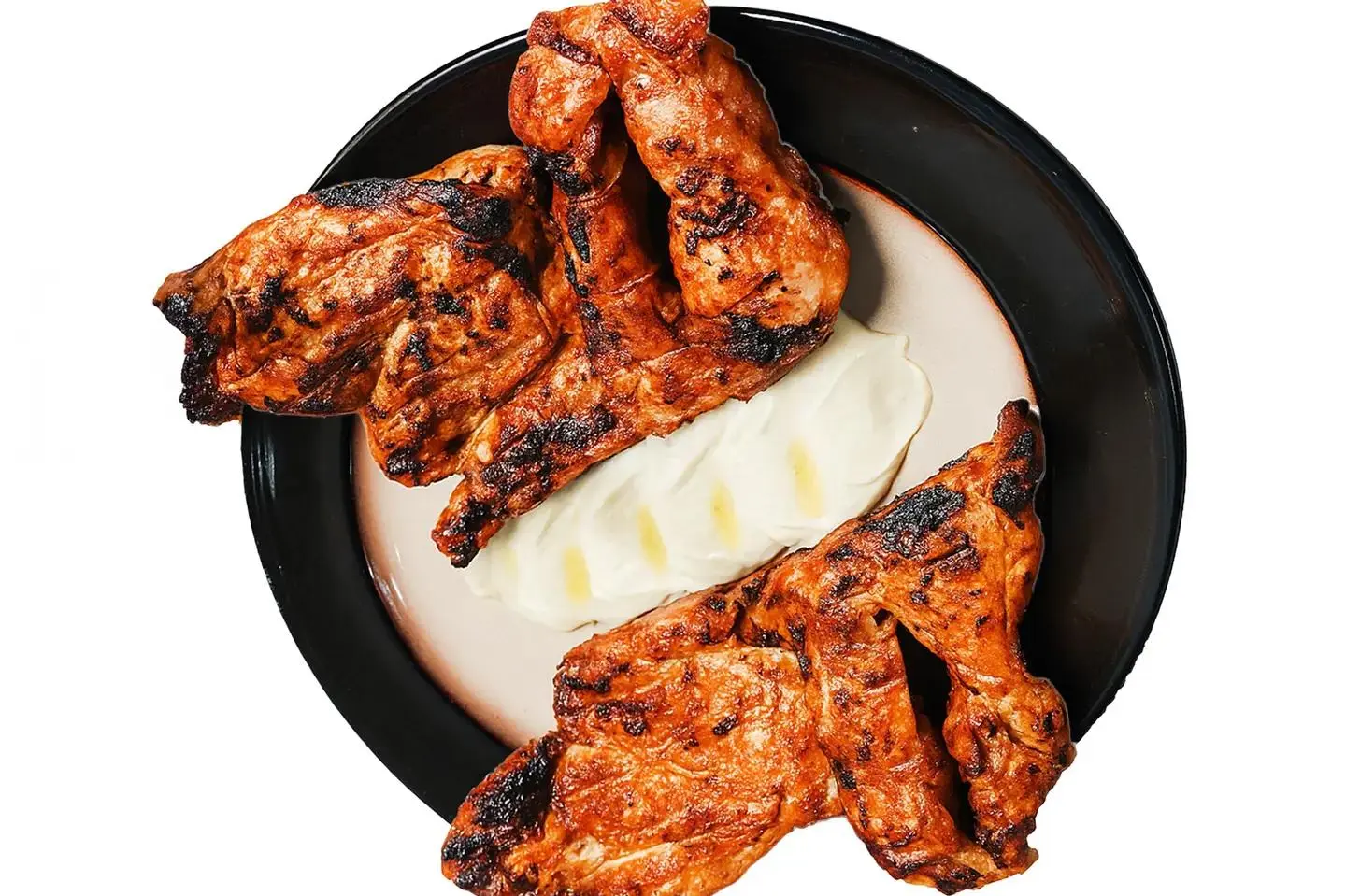 دجاج على الفحم سادة - نص حبة دجاج