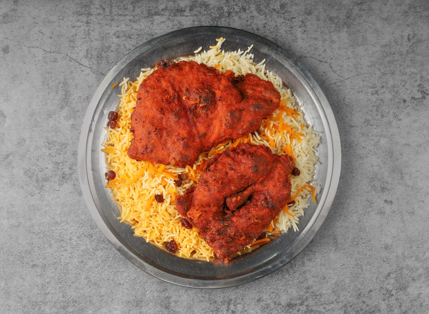 Fried Chicken With Bukhari Rice - Half A Chicken