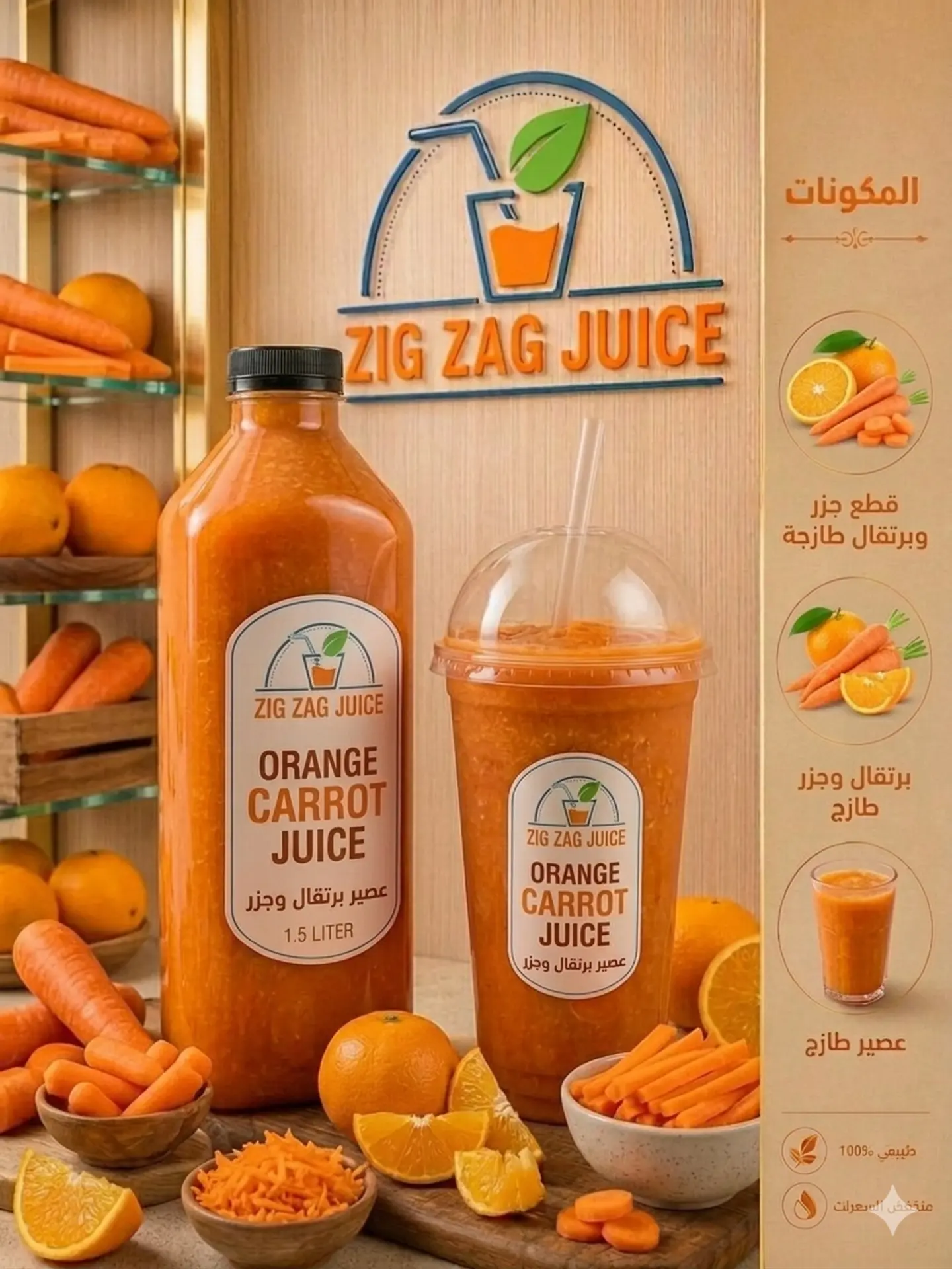 Sweetened Orange With Carrot - Cup Medium