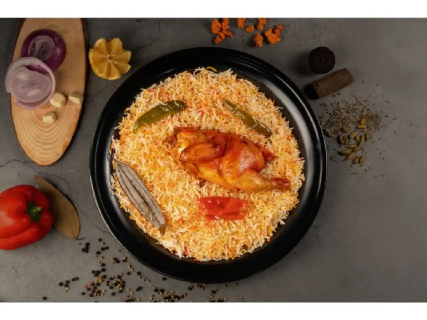 دجاج مندي مع الارز - دجاج مندي مع الارز-نص حبة دجاج