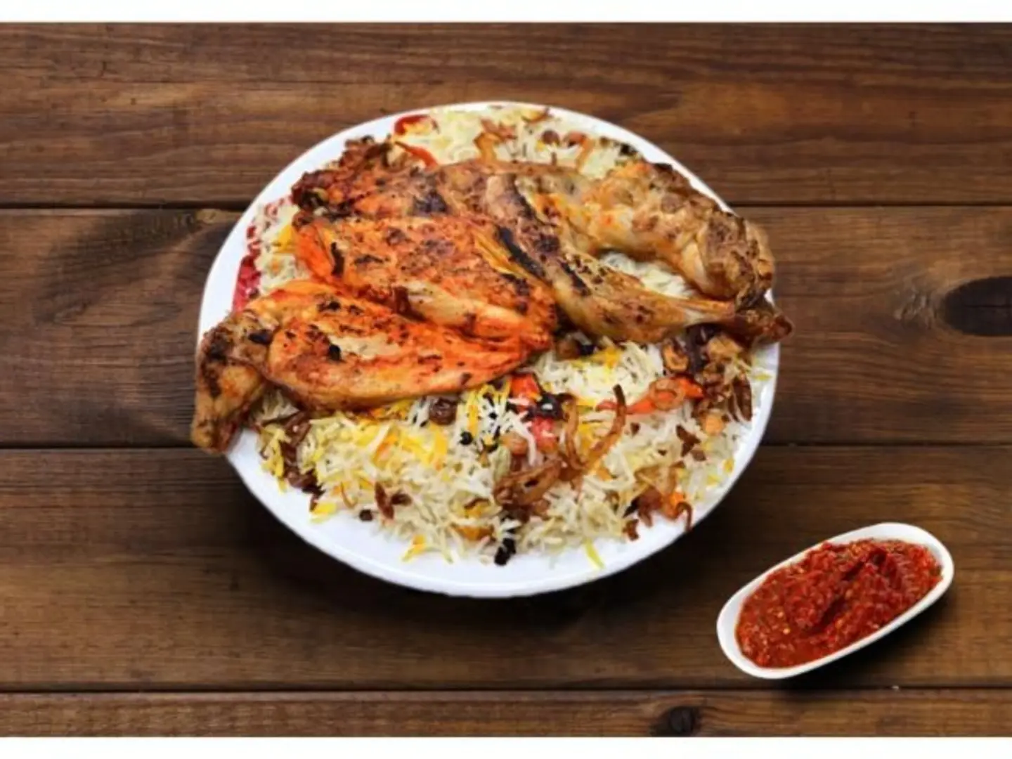 Charcoal Chicken With Rice - Half A Chicken