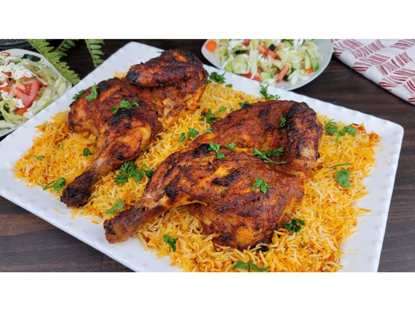 دجاج على الفحم مع رز - نص حبة دجاج