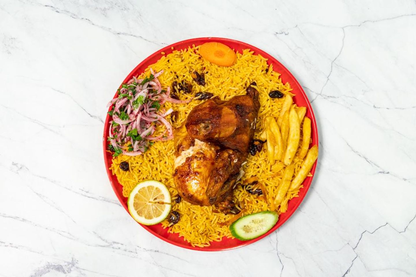 دجاج شواية مع الأرز - ربع دجاج