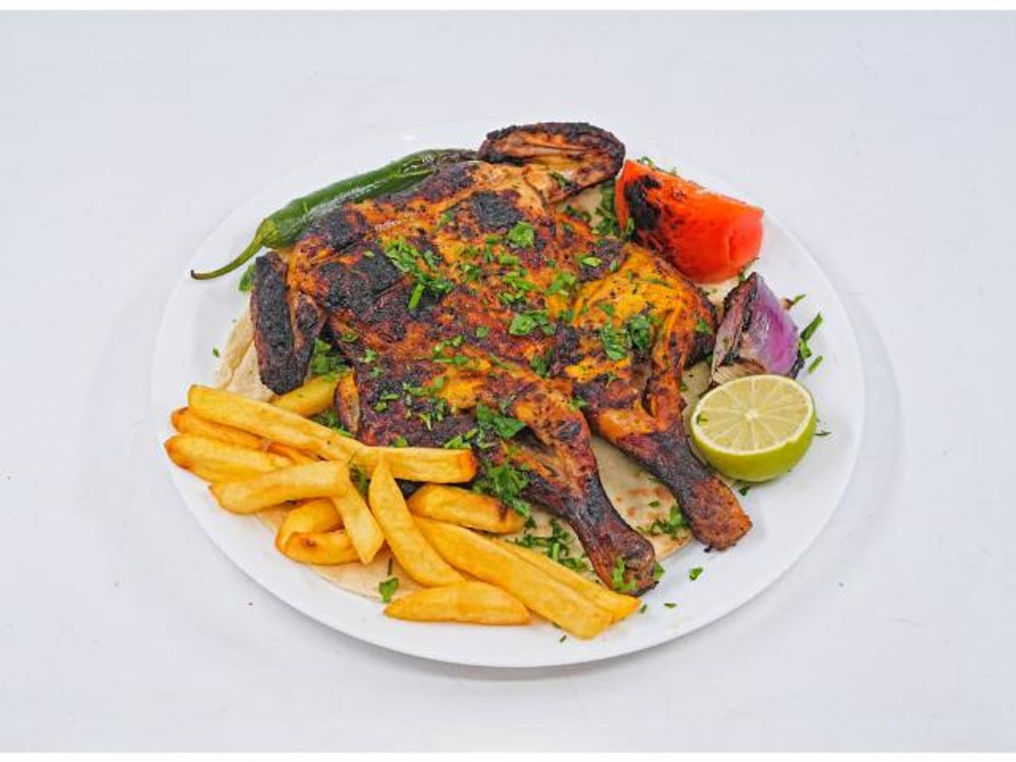 فروج مشوي مع بطاطس - نص حبة دجاج