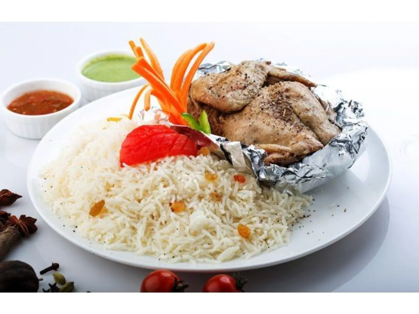 دجاج مدفون مع الأرز - نصف