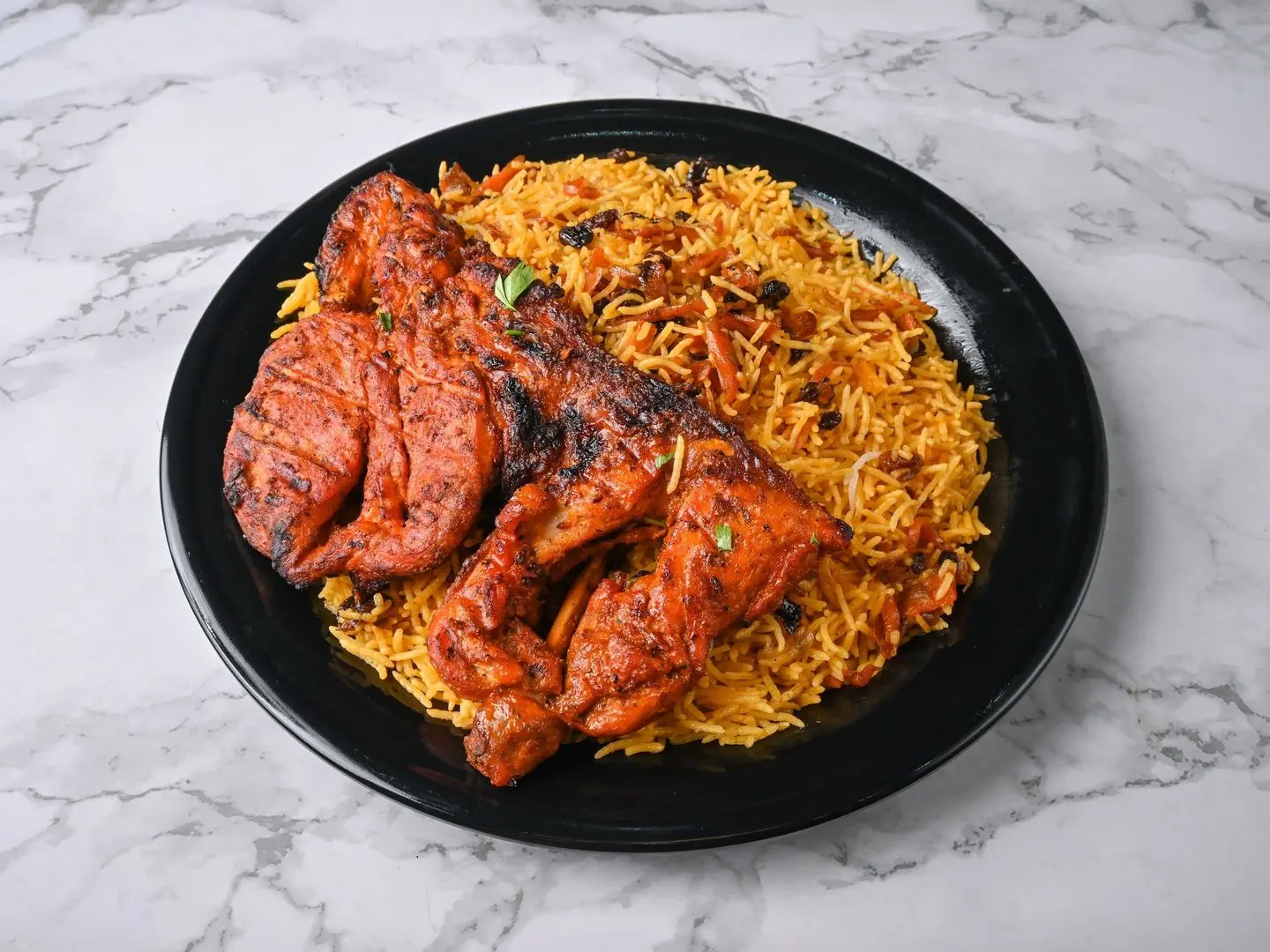 Charcoal Grilled Chicken With Rice - Half