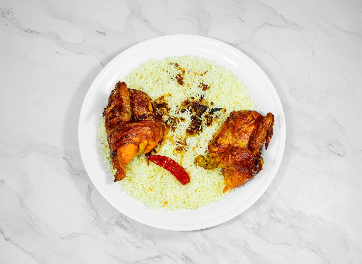 دجاج شواية مع الرز - نص حبة دجاج