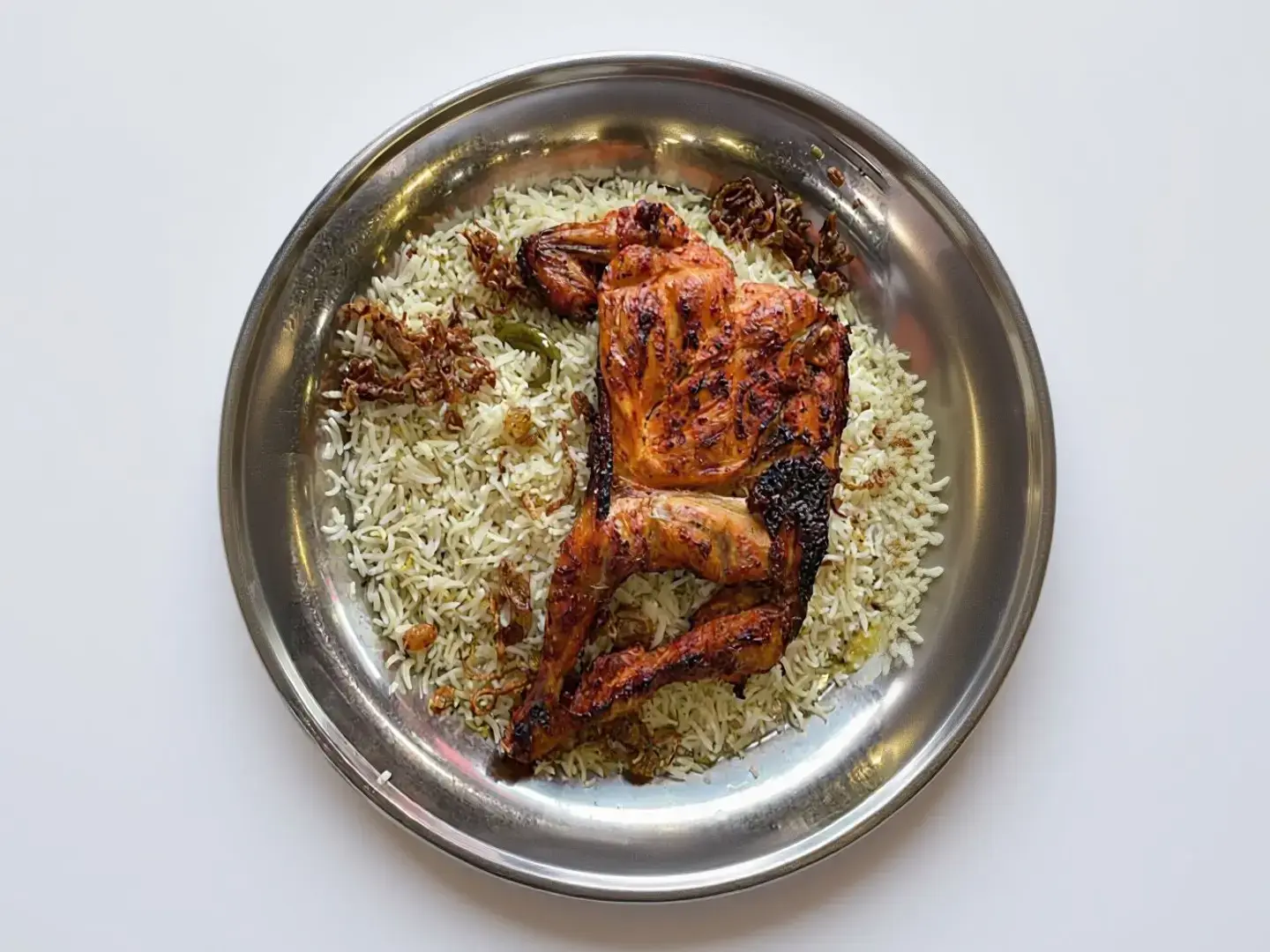 Charcoal Grilled Chicken With Mixed Rice - Half A Chicken