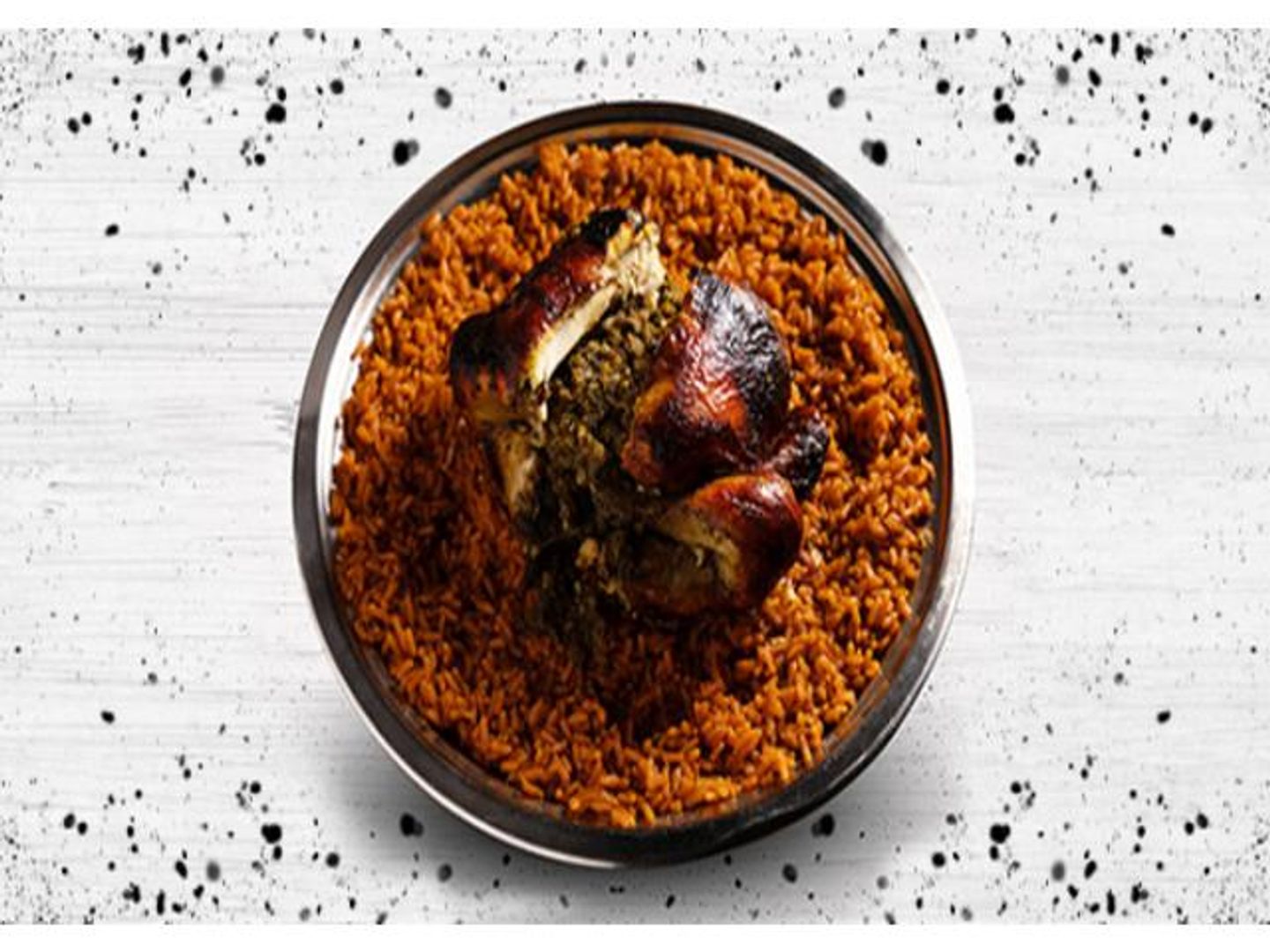 Grilled On Embers With Red Rice - Half A Chicken
