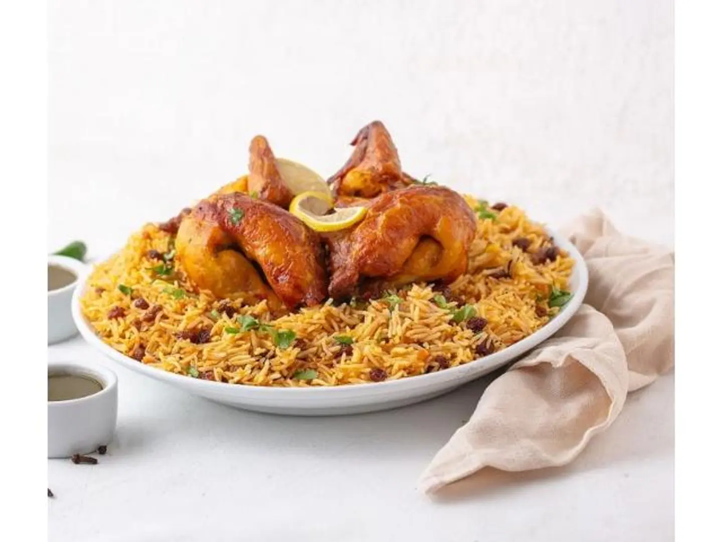 Grilled Chicken Served With Rice - Quarter Of A Chicken