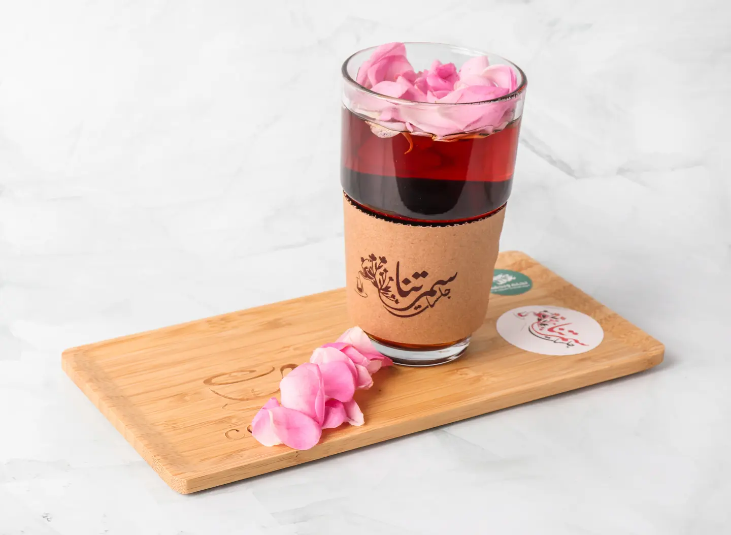 شاي ورد - كوب ورق