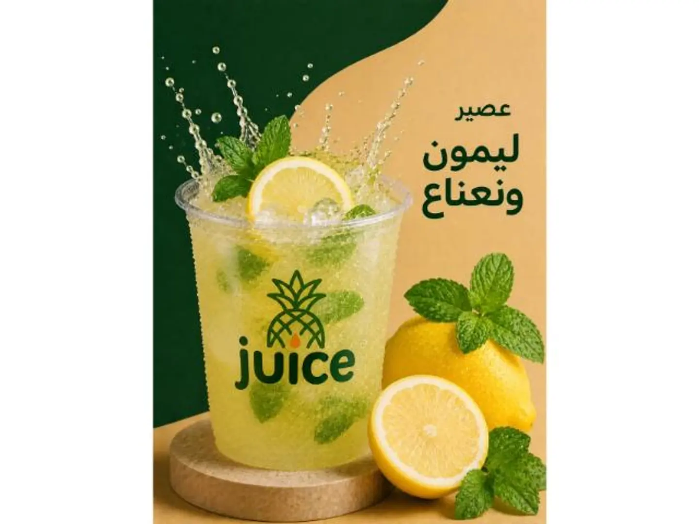 ليمون نعناع - كوب وسط