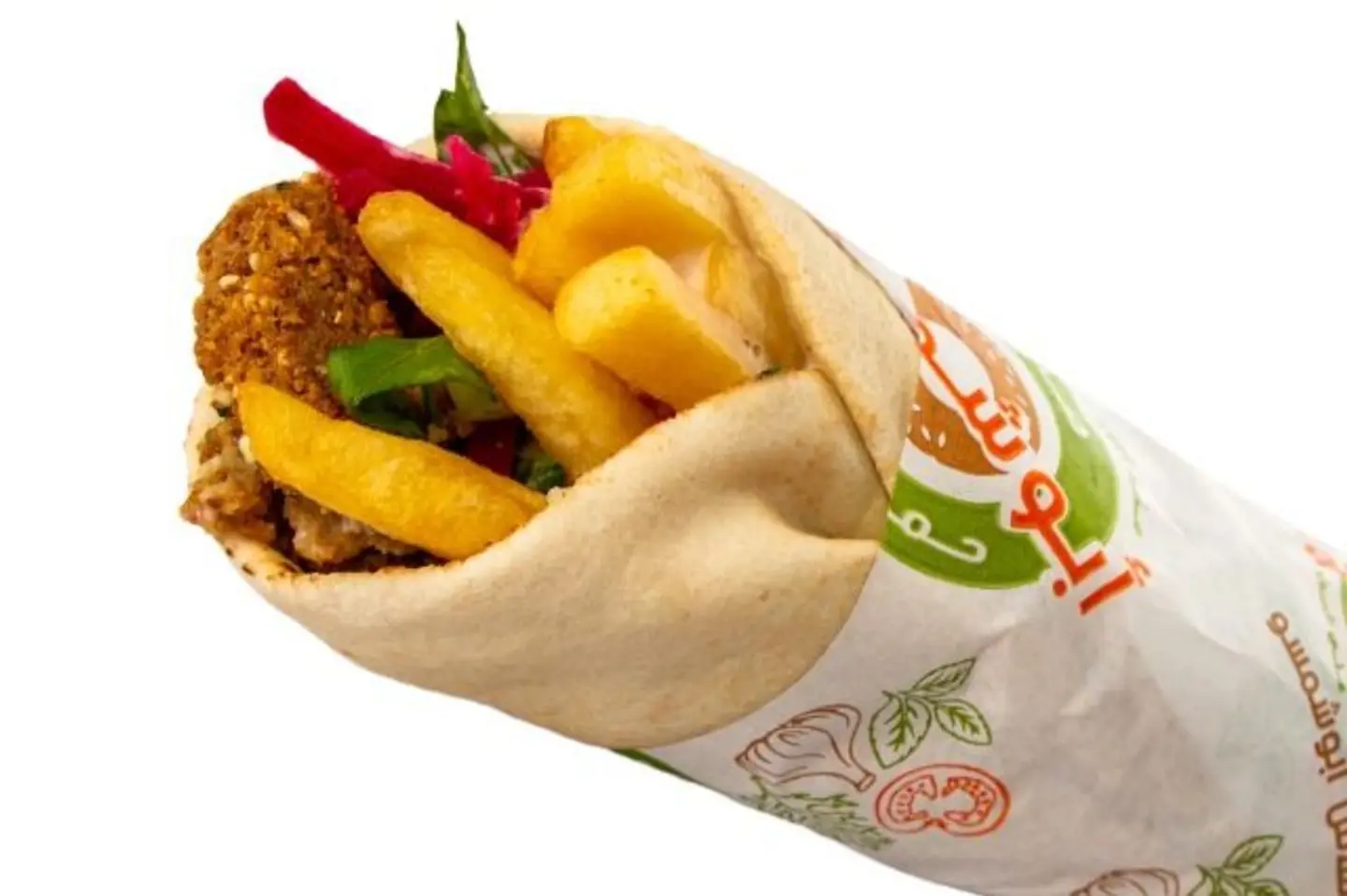 سندويش فلافل مع البطاطس خبز شامي - صغير