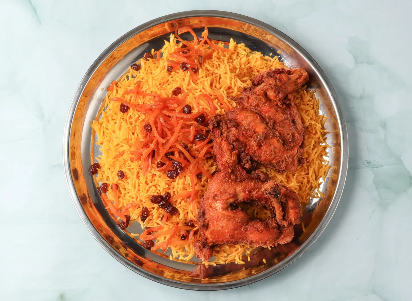 Fried Chicken With Rice - Half A Chicken